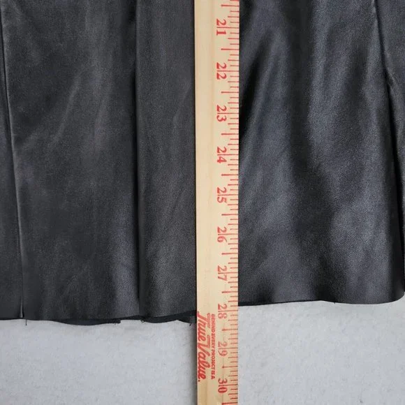 Lane Bryant Skirt Womens 22 Black Faux Leather A Line Plus Size Flare Cocktail - Picture 6 of 10